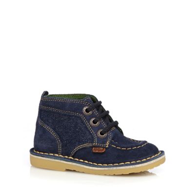 Kickers Boys' navy suede ankle boots
